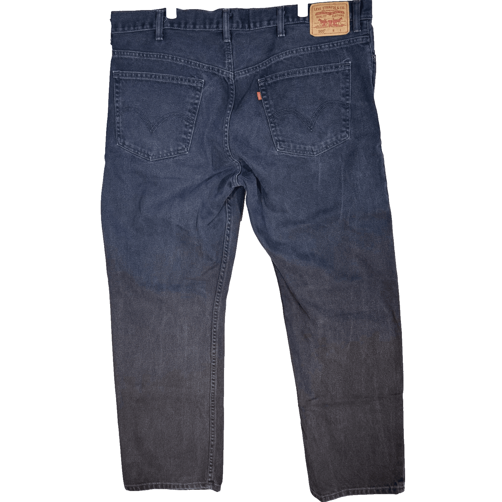 Vintage Levis 505 Jeans Mens 44x32 Black Straight Fit 100% Cotton Denim 90s Y2K - Thumbnail 2