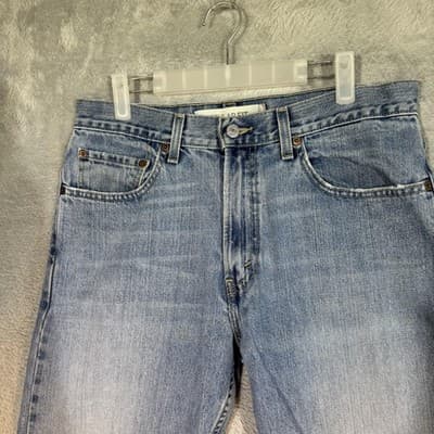 Vintage Levis 505 Jeans Mens 33x30 Blue Regular Fit Straight Leg Light Wash - Thumbnail 2