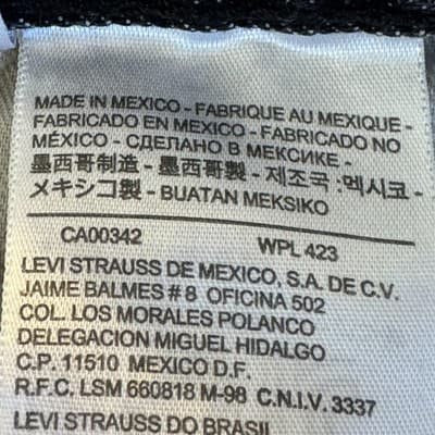 Levis 505 Jeans Mens 38x34 Black Gray Regular Fit Straight Leg Denim Casual - Thumbnail 5