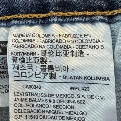 Levis 514 Jeans Mens 38x30 Blue Stretch Denim Straight Leg Medium Wash Casual - Thumbnail 5