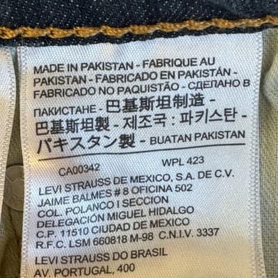 Levis 541 Jeans Mens 44x30 Blue Athletic Fit Stretch Denim Medium Wash - Thumbnail 5