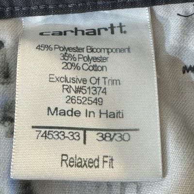 Carhartt Pants Mens 38x28 Gray Relaxed Fit Ripstop Workwear Hidden Zip Pocket - Thumbnail 7