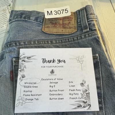 Vintage Levis 505 Jeans Mens 33x30 Blue Regular Fit Straight Leg Light Wash - Thumbnail 11