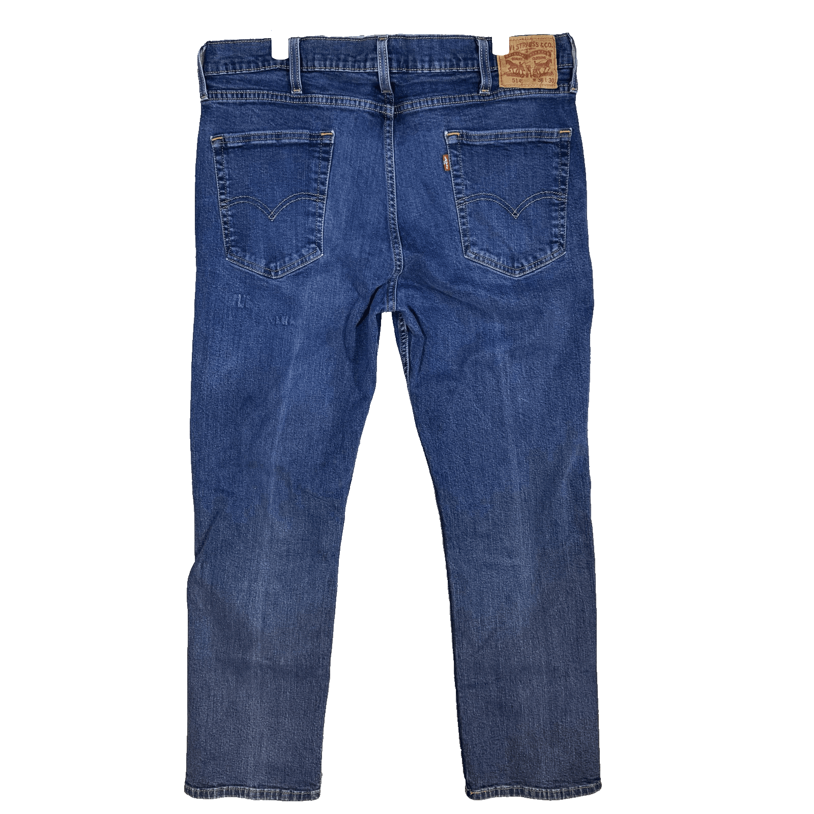 Levis 514 Jeans Mens 38x30 Blue Stretch Denim Straight Leg Medium Wash Casual - Thumbnail 2