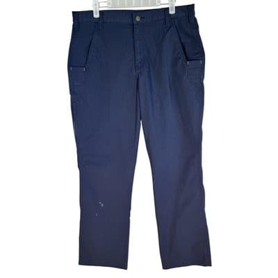 Carhartt Pants Mens 34x29 Navy Relaxed Fit Ripstop Utility Work Broken Zipper - Image 1