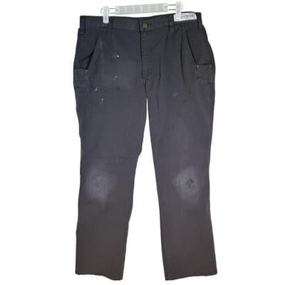 Carhartt Pants Mens 34x29 Ripstop Workwear Utility Painter Distressed Stains - Image 1