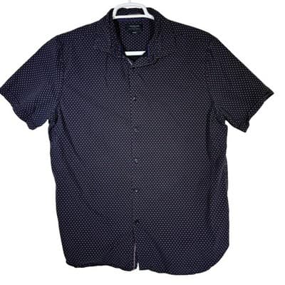 Cactus Man Shirt Mens XL Black Pink Slim Fit Short Sleeve Button Up Geometric - Image 1