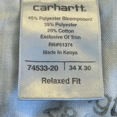 Carhartt Pants Mens 34x29 Navy Relaxed Fit Ripstop Utility Work Broken Zipper - Thumbnail 8