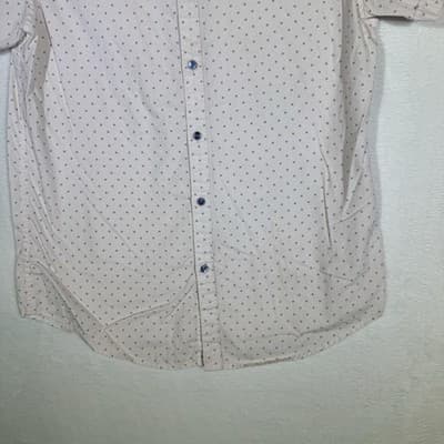 Denim & Flower Shirt Mens Small Pink Blue Short Sleeve Button Down Casual Modern - Thumbnail 3