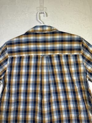 Caterpillar Shirt Mens XL Blue Brown Plaid Short Sleeve Button Up Workwear - Thumbnail 11