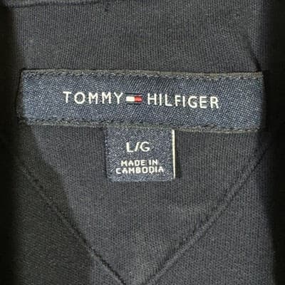 Tommy Hilfiger Polo Shirt Mens Large Navy Blue Classic Fit Short Sleeve Cotton - Thumbnail 8