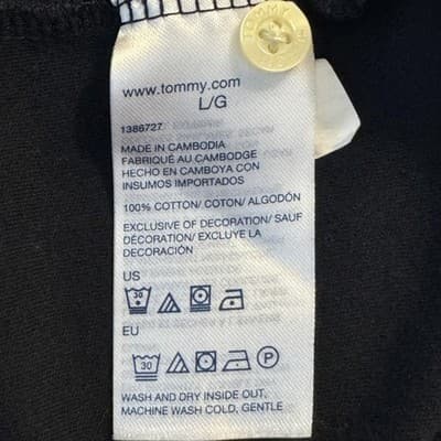 Tommy Hilfiger Polo Shirt Mens Large Navy Blue Classic Fit Short Sleeve Cotton - Thumbnail 13