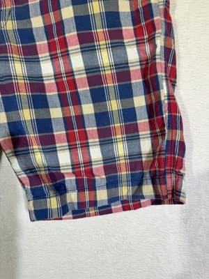American Eagle Shorts Mens 33 Red Blue Yellow Plaid Classic Preppy Casual Cotton - Thumbnail 5