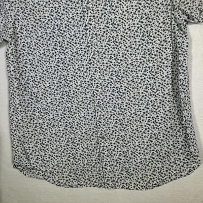 Denim & Flower Shirt Mens Medium Floral Button Down Short Sleeve Casual Summer - Thumbnail 3