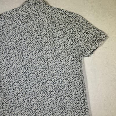 Denim & Flower Shirt Mens Medium Floral Button Down Short Sleeve Casual Summer - Thumbnail 11