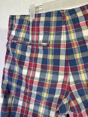 American Eagle Shorts Mens 33 Red Blue Yellow Plaid Classic Preppy Casual Cotton - Thumbnail 7