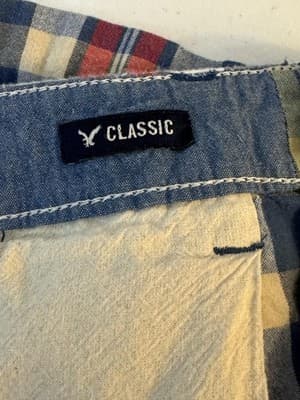 American Eagle Shorts Mens 33 Red Blue Yellow Plaid Classic Preppy Casual Cotton - Thumbnail 13
