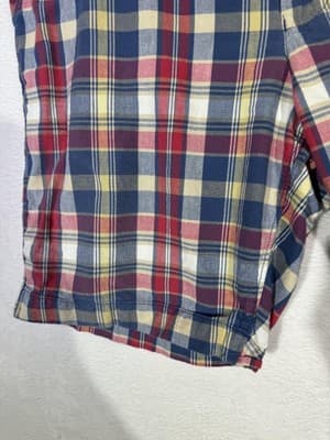 American Eagle Shorts Mens 33 Red Blue Yellow Plaid Classic Preppy Casual Cotton - Thumbnail 6