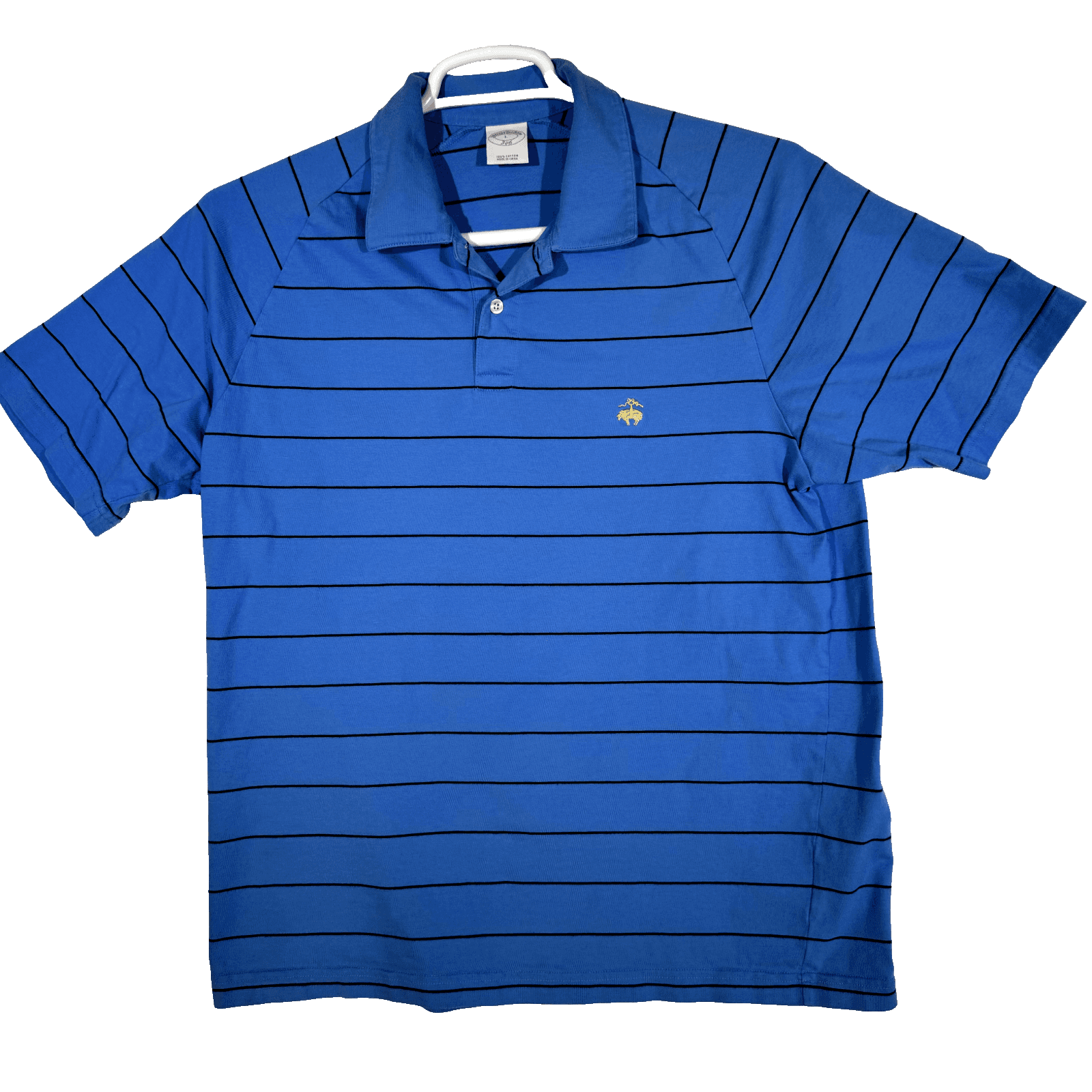 Brooks Brothers 346 Men’s Striped Polo Shirt XL – Blue & White, 100% Cotton Golf - Image 1