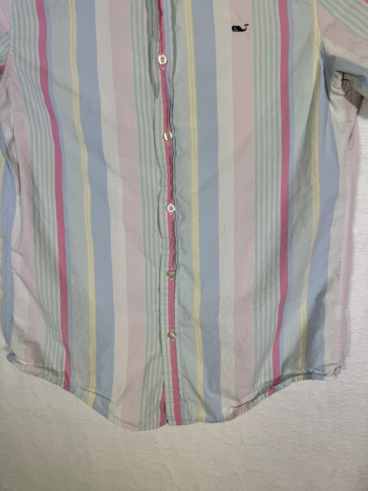 Vineyard Vines Men’s Striped Whale Shirt Small – 100% Cotton Multicolored Button - Thumbnail 3