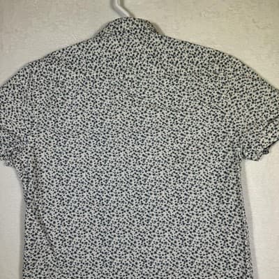 Denim & Flower Shirt Mens Medium Floral Button Down Short Sleeve Casual Summer - Thumbnail 10