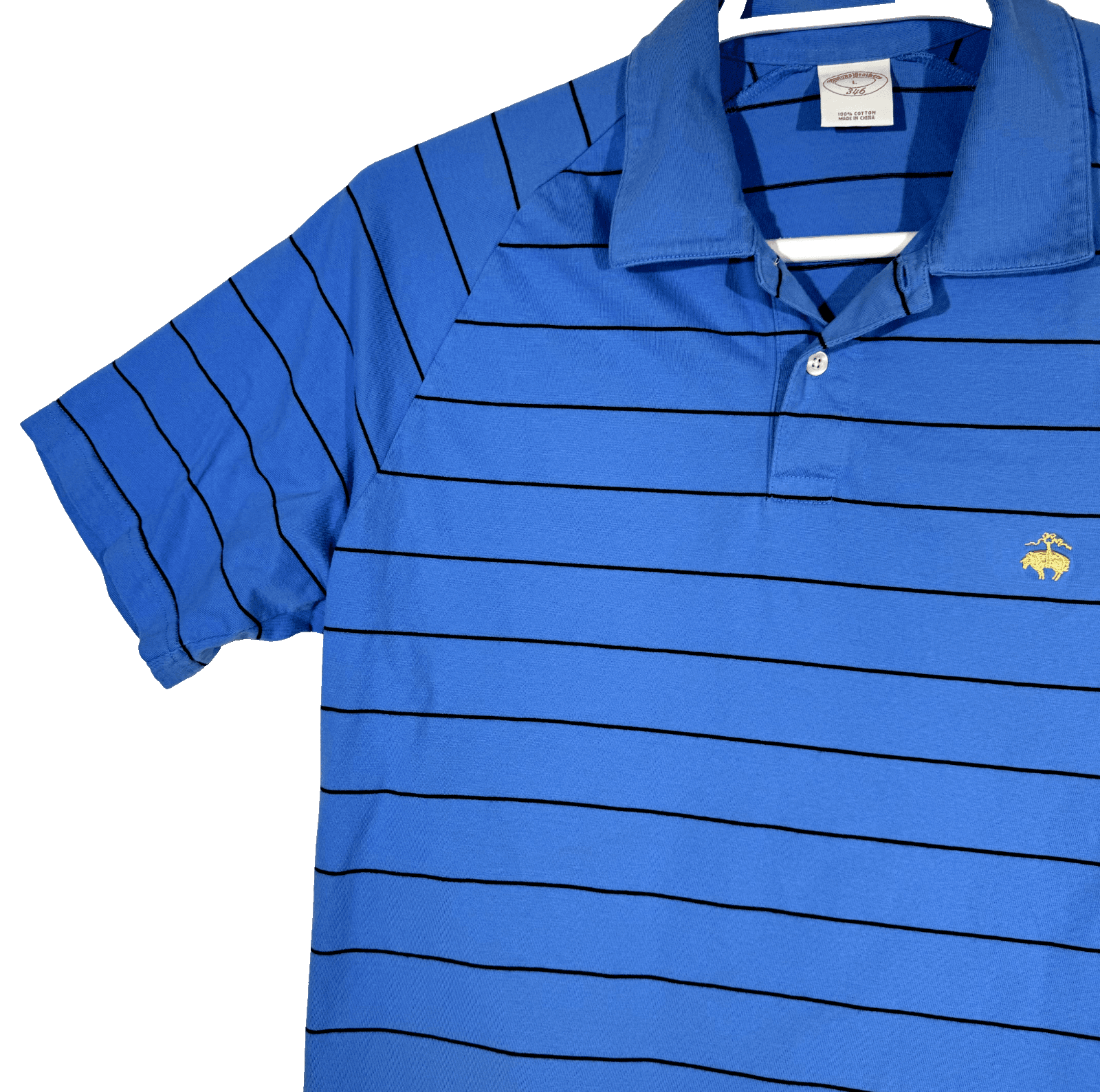 Brooks Brothers 346 Men’s Striped Polo Shirt XL – Blue & White, 100% Cotton Golf - Thumbnail 4