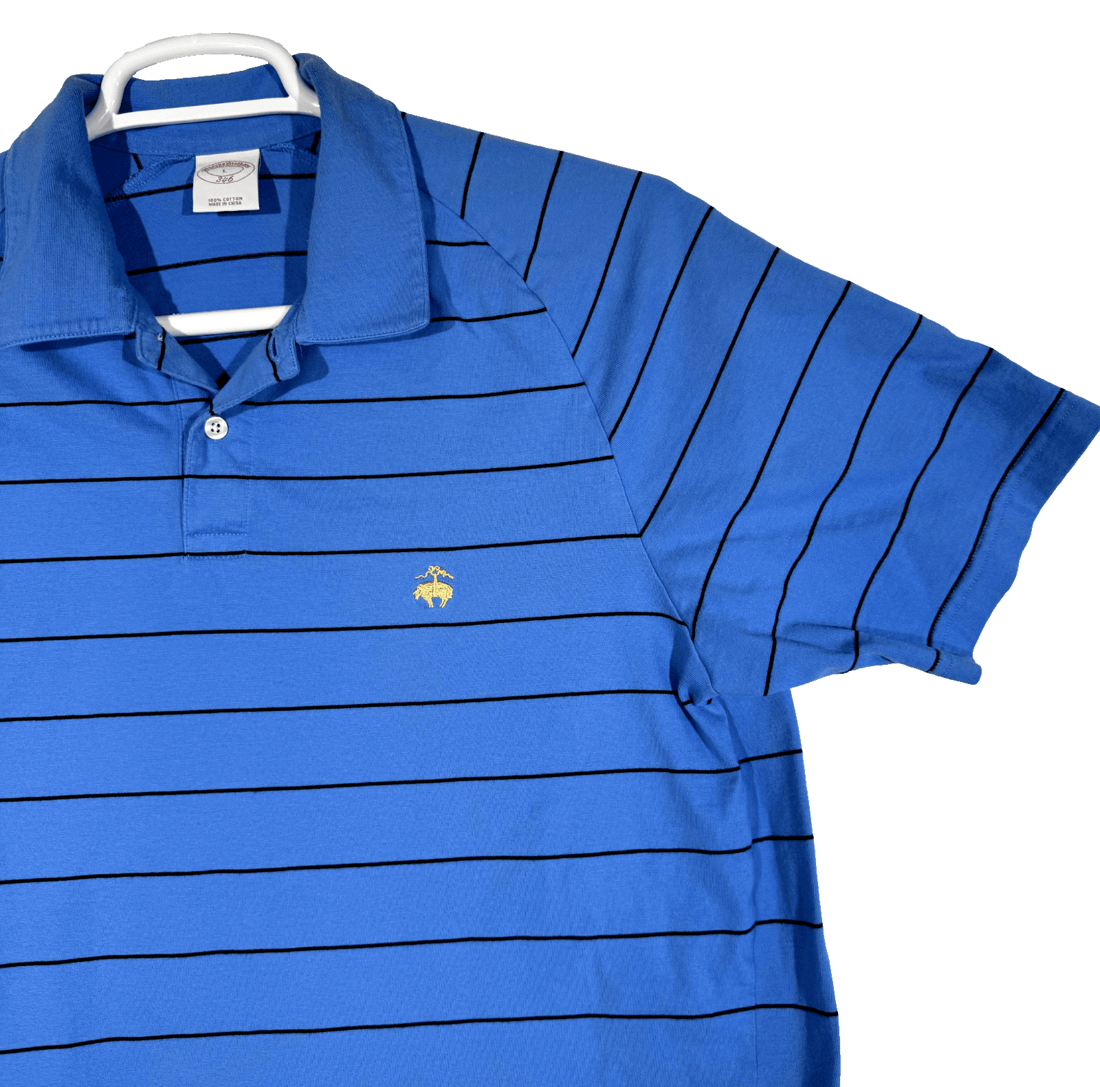 Brooks Brothers 346 Men’s Striped Polo Shirt XL – Blue & White, 100% Cotton Golf - Thumbnail 6