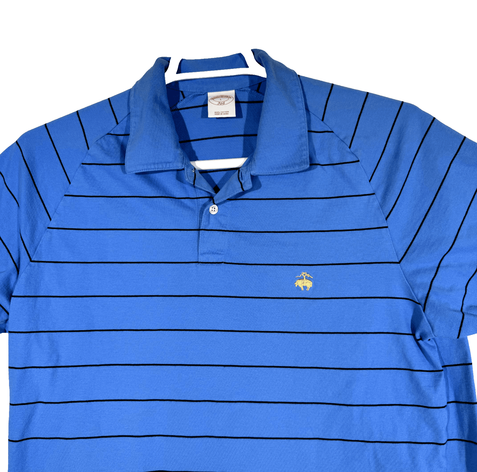 Brooks Brothers 346 Men’s Striped Polo Shirt XL – Blue & White, 100% Cotton Golf - Thumbnail 5