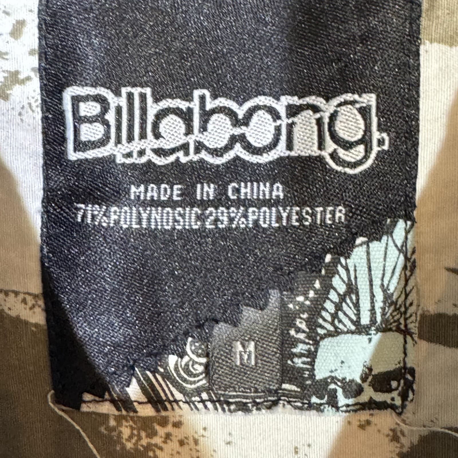 Billabong Men’s Shirt Medium Gray Floral Button-Up Short Sleeve Casual - Thumbnail 8