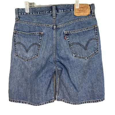 Levi's 550 Men's Shorts 33 Blue Denim Relaxed Fit Medium Wash - Thumbnail 2