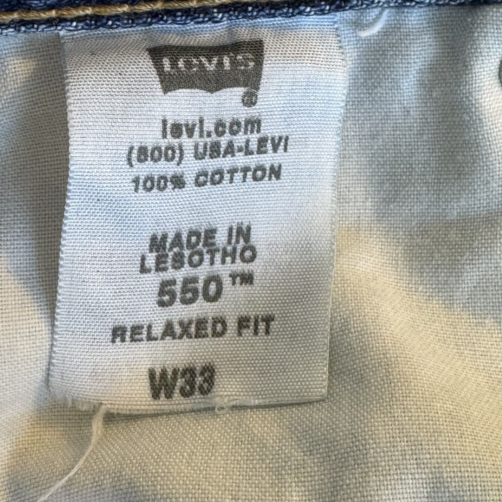 Levi's 550 Men's Shorts 33 Blue Denim Relaxed Fit Medium Wash - Thumbnail 5