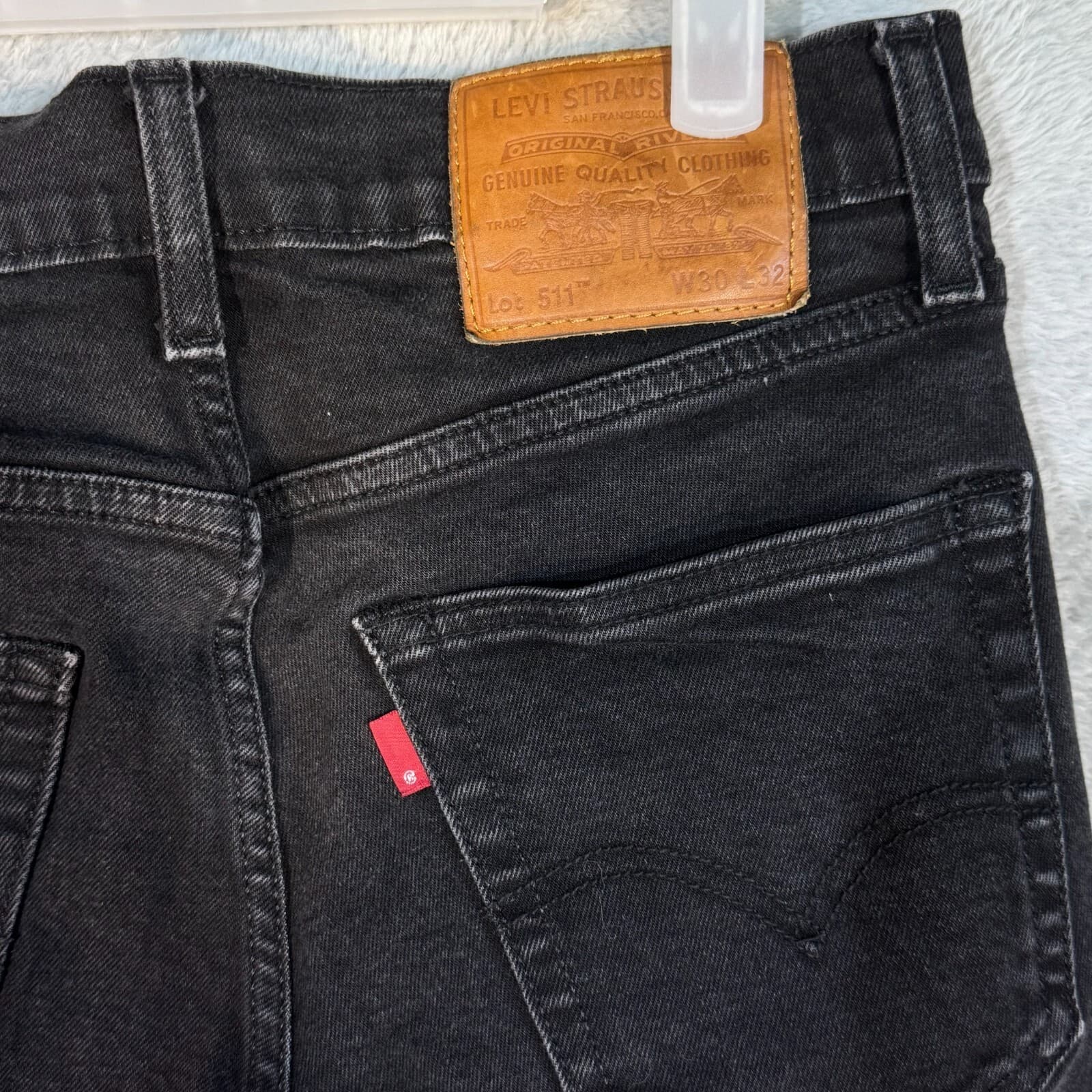 Levi’s 511 Men’s Jeans 30x32 Blue Denim Stretch Medium Wash Straight Leg - Thumbnail 7