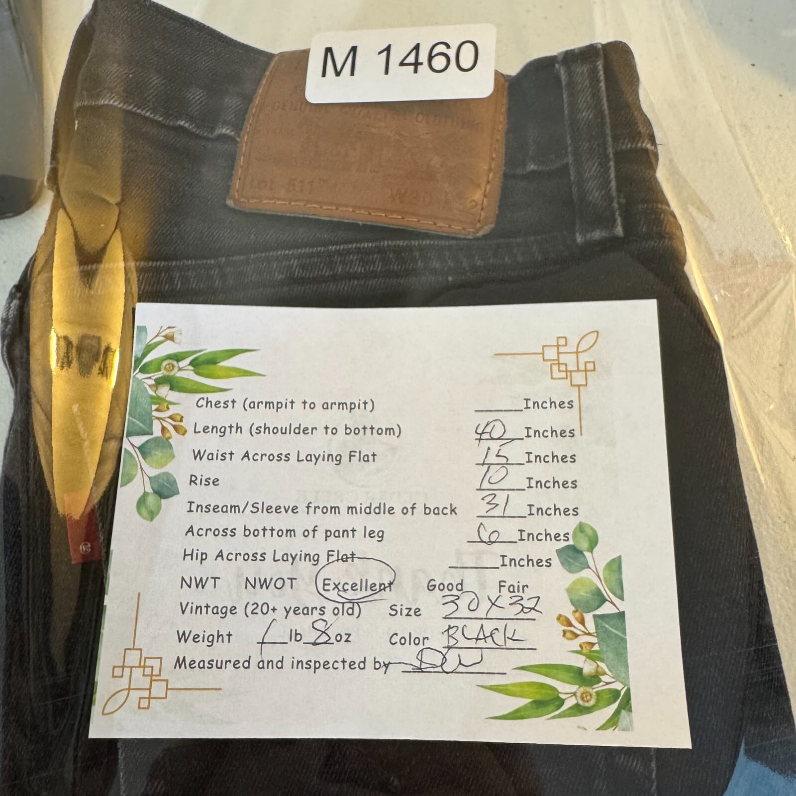 Levi’s 511 Men’s Jeans 30x32 Blue Denim Stretch Medium Wash Straight Leg - Thumbnail 9