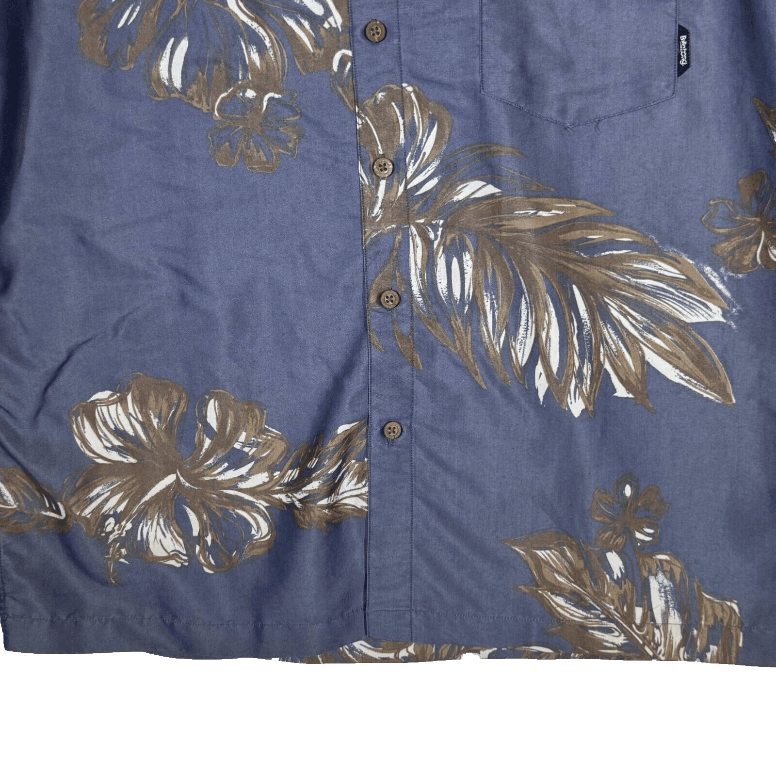 Billabong Men’s Shirt Medium Gray Floral Button-Up Short Sleeve Casual - Thumbnail 7