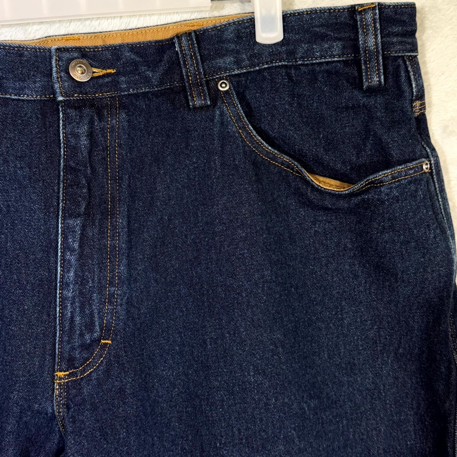 Duluth Trading Men’s Crop Jeans 44×28 Blue Denim 100% Cotton Straight Leg Excell - Thumbnail 4