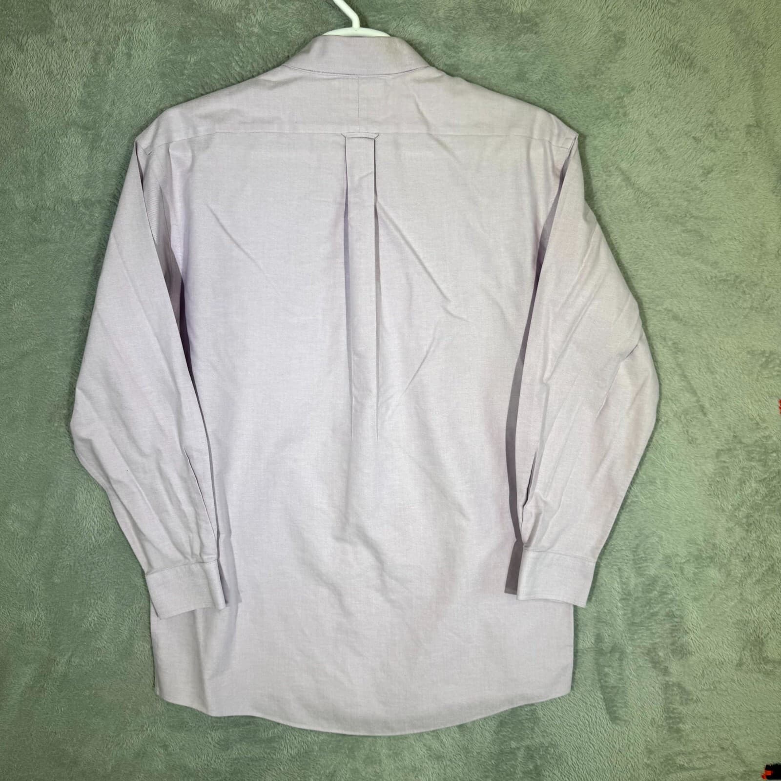 Gold Label Men’s Dress Shirt 16×34 Light Purple 100% Cotton Long Sleeve Formal - Thumbnail 2