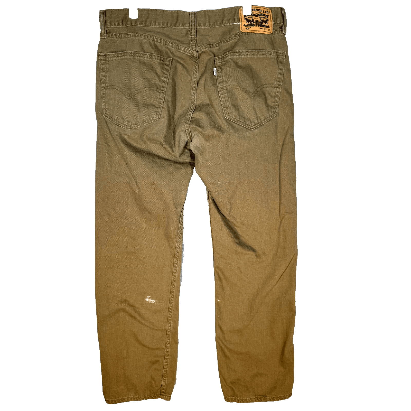 Levi's 505 Men's Jeans 36x30 Brown Regular Fit Straight Leg Zip Fly - Thumbnail 2