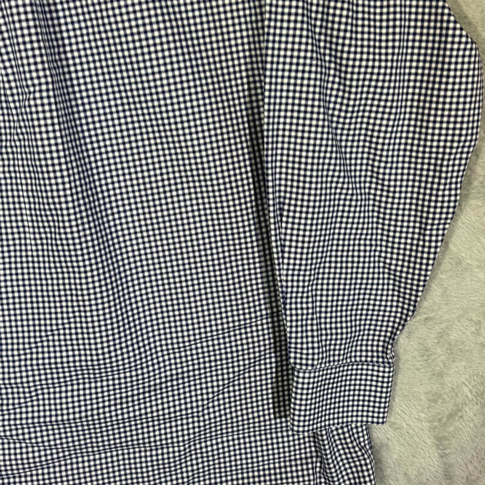 Gold Label Men’s Dress Shirt 16.5×34 Blue Check Fitted 100% Cotton Formal - Thumbnail 10