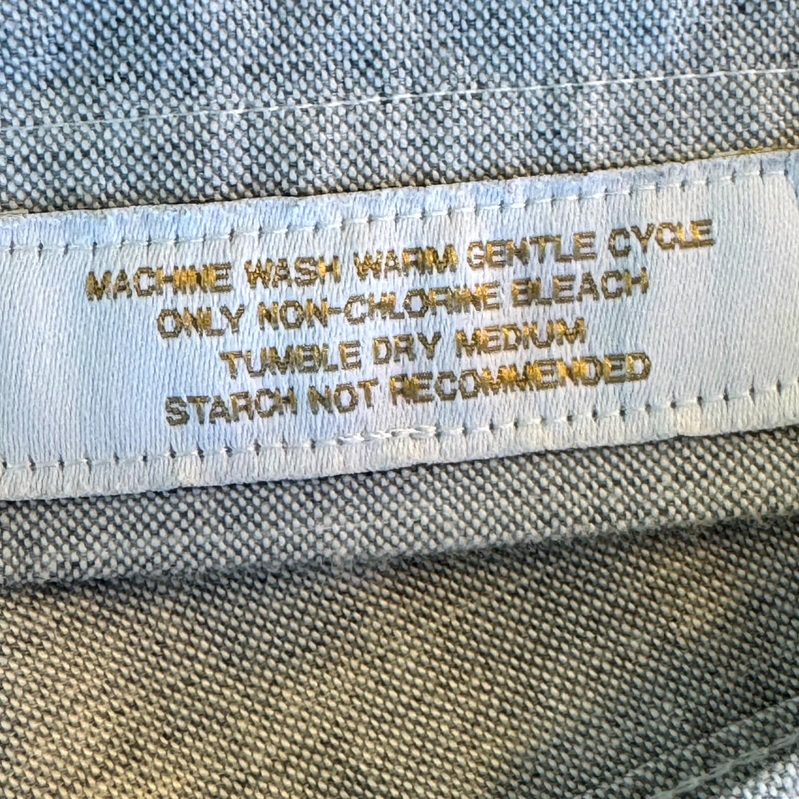 Gold Label Men’s Dress Shirt 17×35 Blue 100% Cotton Long Sleeve Formal - Thumbnail 15