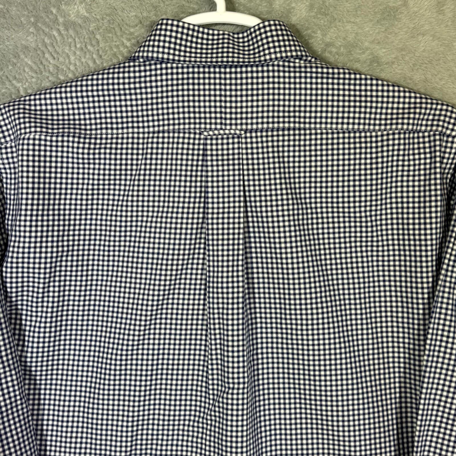 Gold Label Men’s Dress Shirt 16.5×34 Blue Check Fitted 100% Cotton Formal - Thumbnail 9