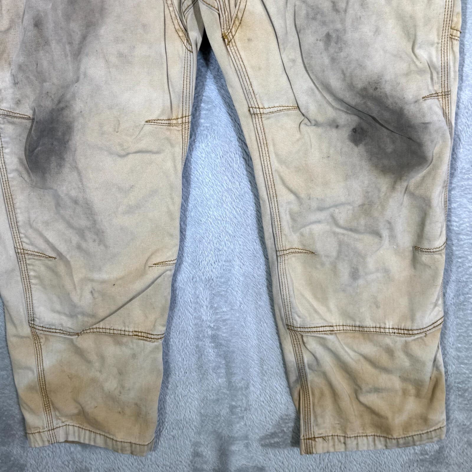 Carhartt Work Pants Men’s 40x30 Tan Stretch Relaxed Fit Canvas Utility Workwear - Thumbnail 6