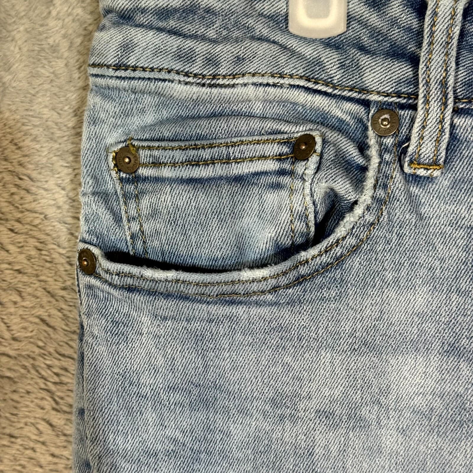 American Eagle Men’s Jeans 32×32 Blue Denim Stretch Skinny Leg Excellent - Thumbnail 3