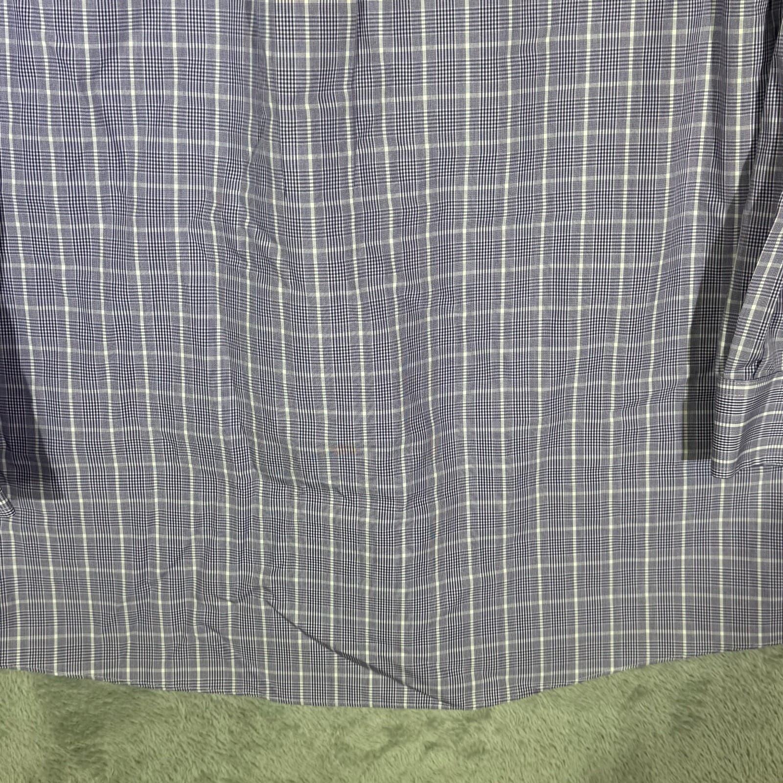 Gold Label Men’s Dress Shirt 17×35 Purple Plaid Cotton Long Sleeve Oxford - Thumbnail 12