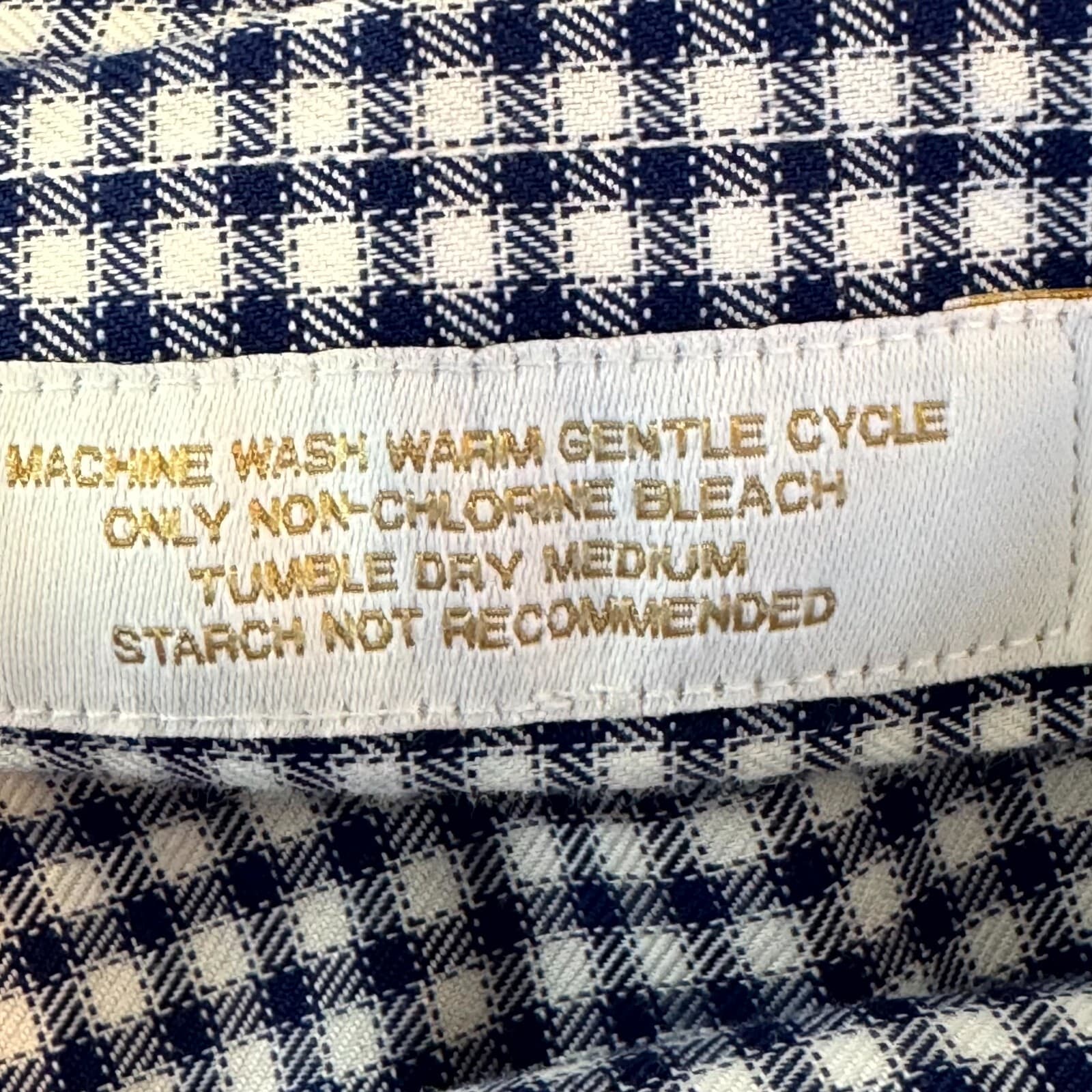 Gold Label Men’s Dress Shirt 16.5×34 Blue Check Fitted 100% Cotton Formal - Thumbnail 13