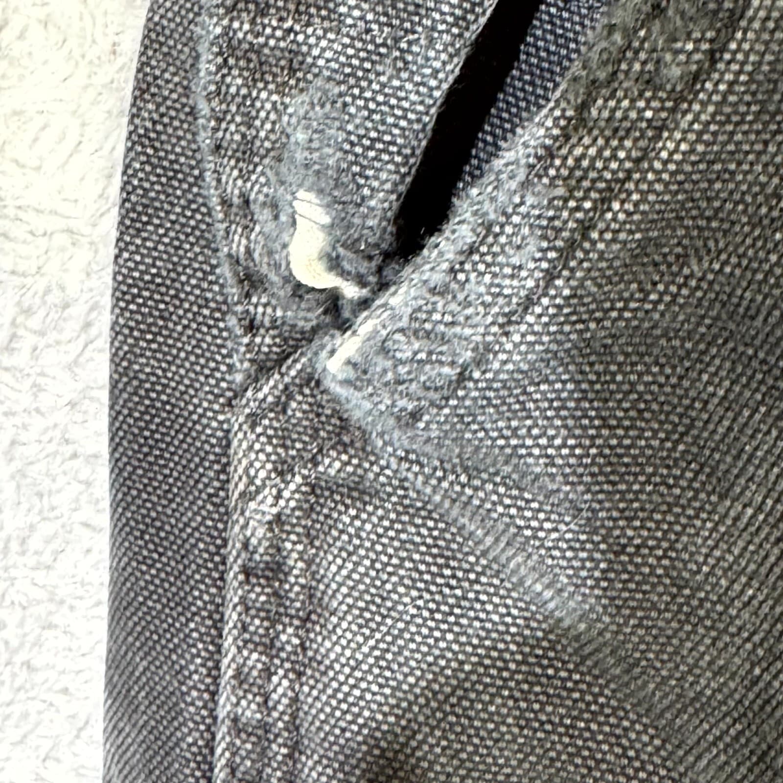 Carhartt Men’s Carpenter Jeans 42x32 Black Denim Frayed Hem Straight Leg - Thumbnail 7