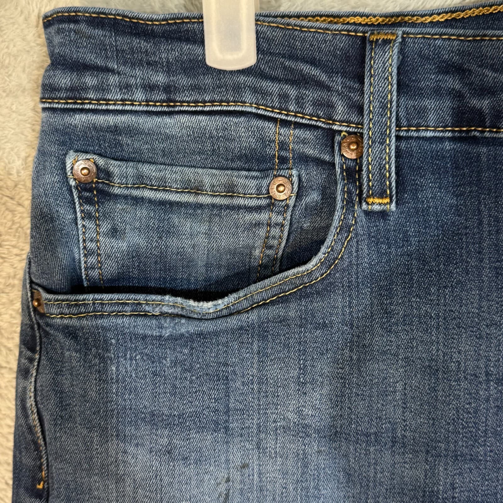 Levi’s 502 Men’s Jeans 32x32 Blue Denim Stretch Mid-Rise Straight Leg - Thumbnail 3