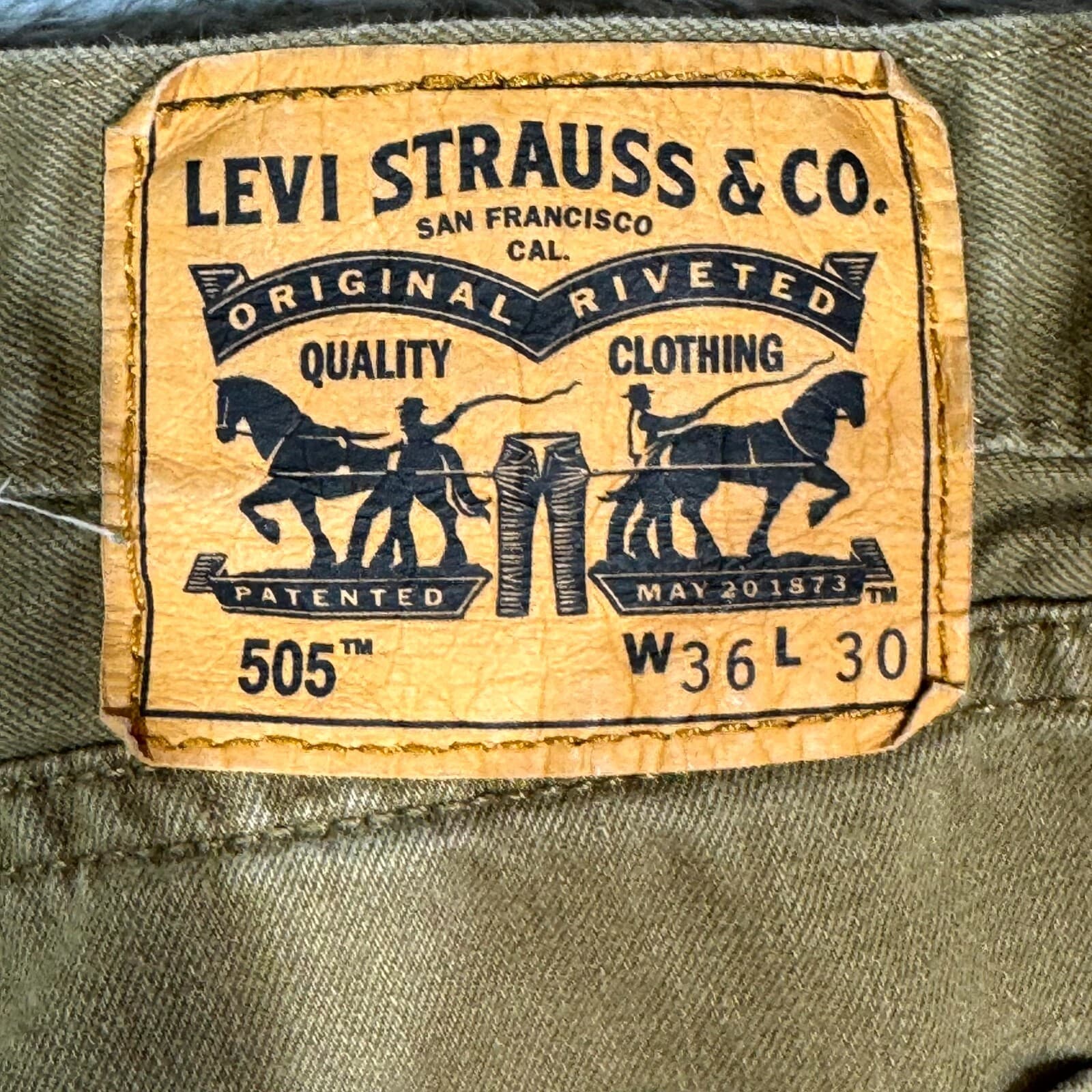 Levi's 505 Men's Jeans 36x30 Brown Regular Fit Straight Leg Zip Fly - Thumbnail 4