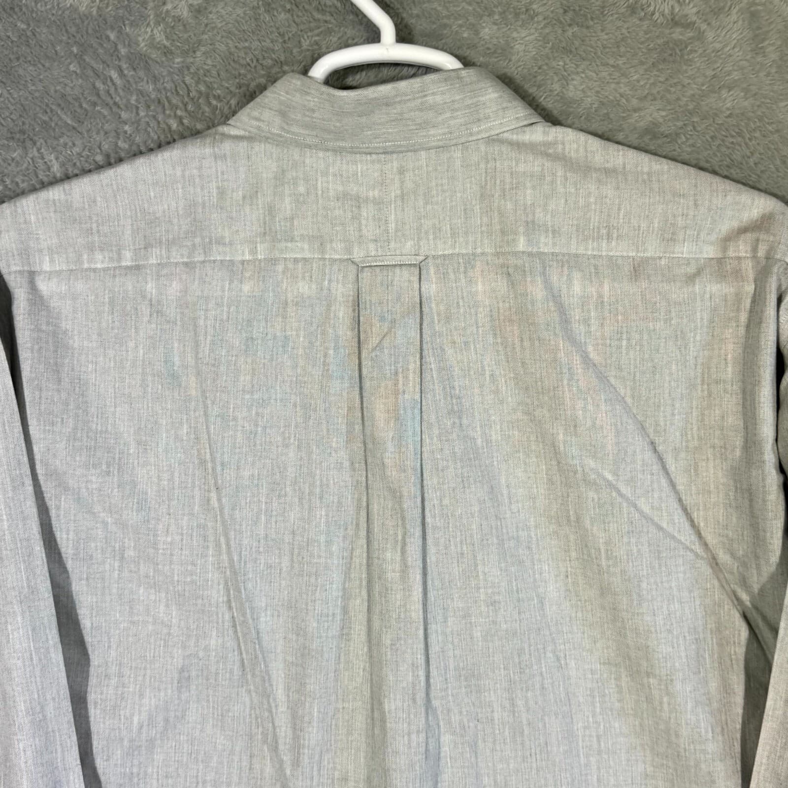 Gold Label Men’s Dress Shirt 17×35 Blue 100% Cotton Long Sleeve Formal - Thumbnail 12