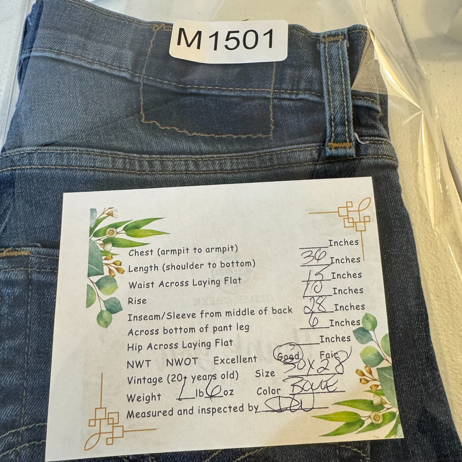 Levi’s 502 Men’s Jeans 30x28 Blue Denim Stretch Mid-Rise Straight Leg - Thumbnail 10