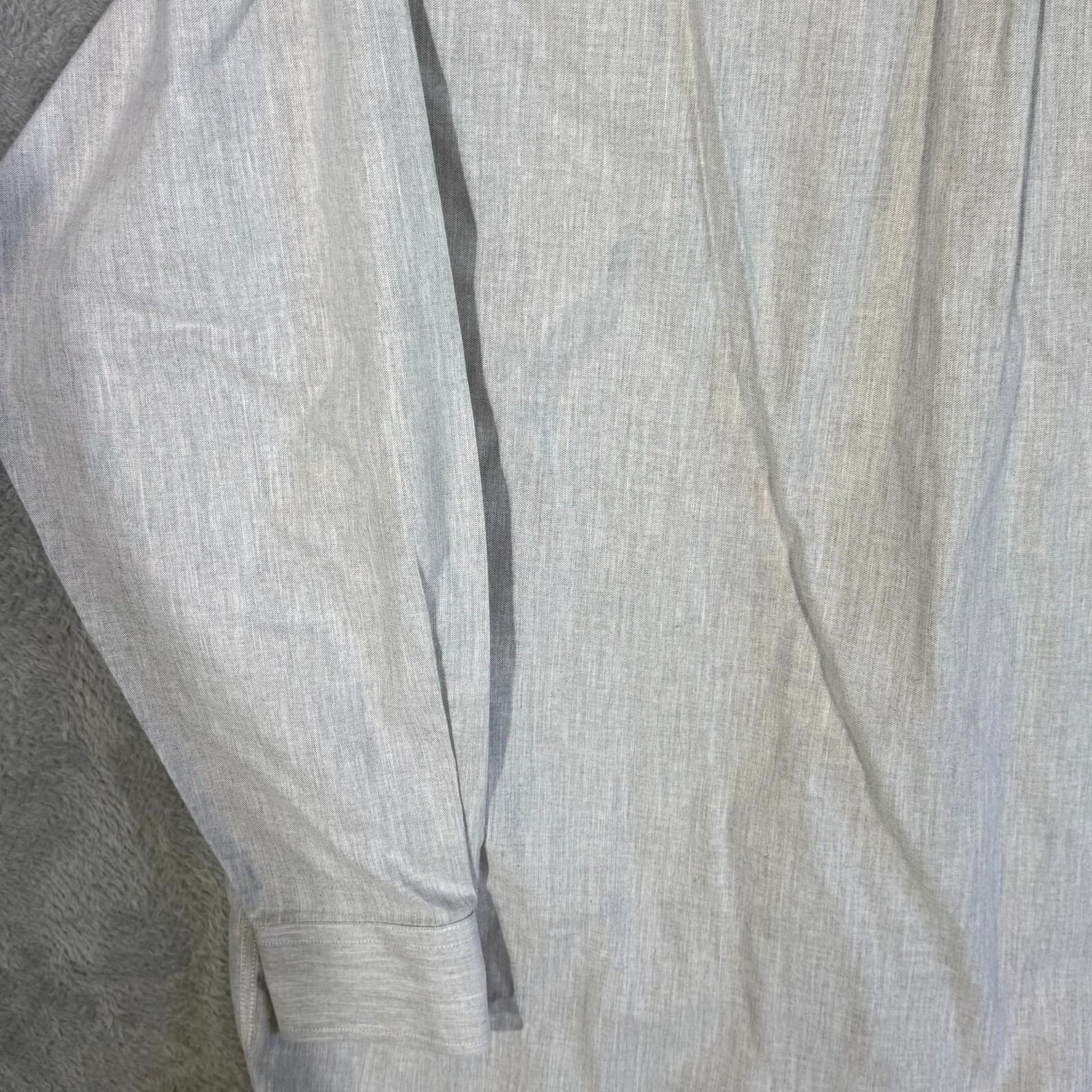 Gold Label Men’s Dress Shirt 17×35 Blue 100% Cotton Long Sleeve Formal - Thumbnail 11